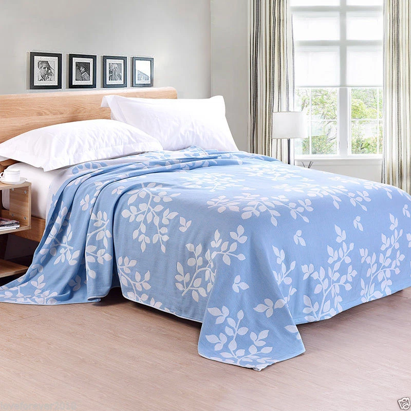 Cobertor de algodão puro respirável cobertores de gaze fina capa de cama ar condicionado - Imagem 4 de 4