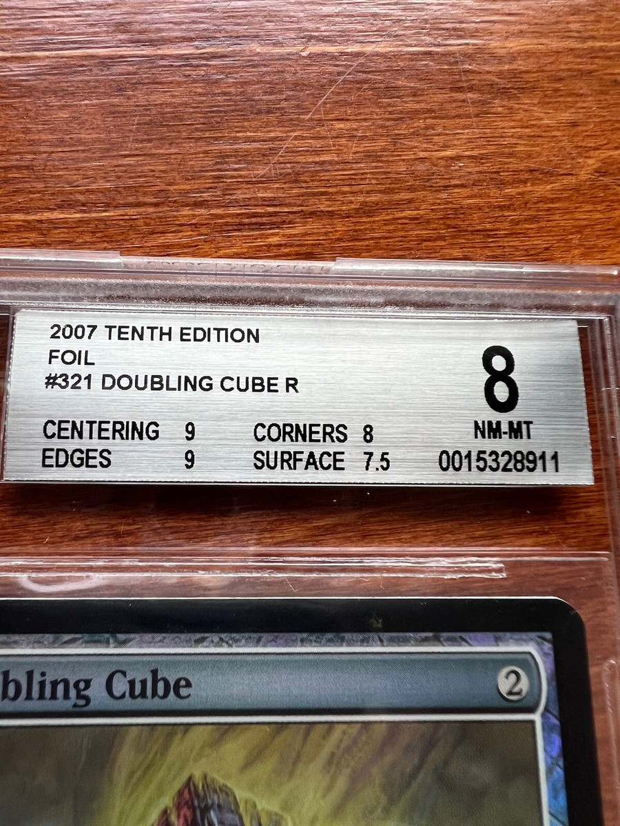 MTG DOUBLING CUBE 10th Edition Foil Rare GRADED 8 NM/M with two 9s