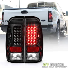 Black 1997-2003 Ford F150 99-07 F250 F350 SuperDuty LED Tail Lights Brake Lamps