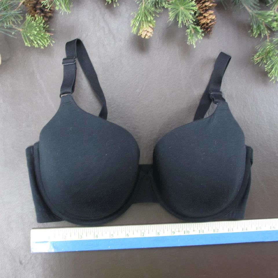Fruit of The Loom Bra Size 38DD Black Padded Underwire Adjustable Clasp Back - Image 2 of 4