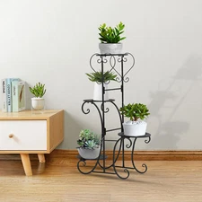 4 Tier Plant Stand Flower Rack Shelf Outdoor Indoor Garden Corner Stand Display