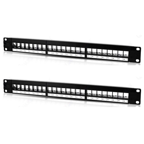 2/4/6/10x 24 Port Keystone Jack Blank Patch Panel Plate Cat5/5e Cat6/6a RJ-45 - Picture 5 of 13