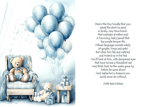 Congratulations On The Birth Of Your Beautiful Son A5 Card Baby Boy Birth - Picture 2 of 4