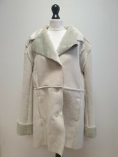 Pp419 Womens Etccetra Grey Button Fleece Lined Coat Uk 14 Eu 42
