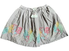 Peek Girls Skirt Elastic Waist Colorfully Embroidered Drawstring Excellent 6 7