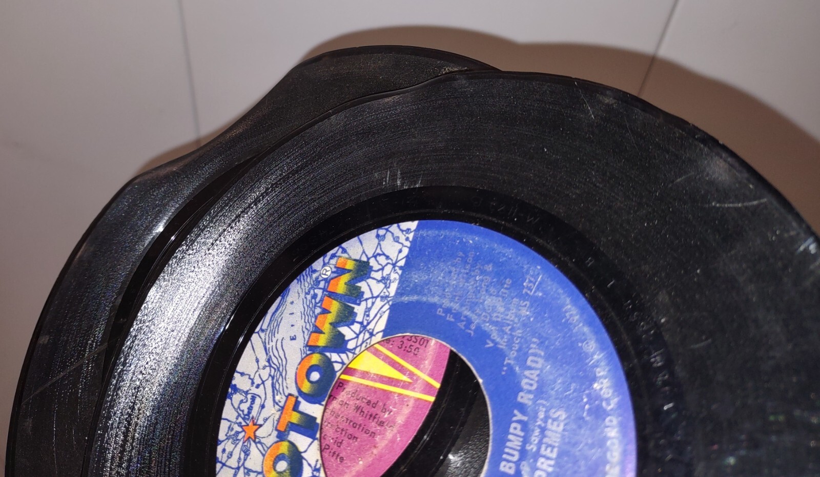 Distressed Vinyl Records 45s, 12