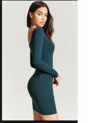 forever 21 green long sleeve dress Vintage Forever 21 Olive Grn Long Sleeve Round Neck Maxi Dress Sz S New W/Tags