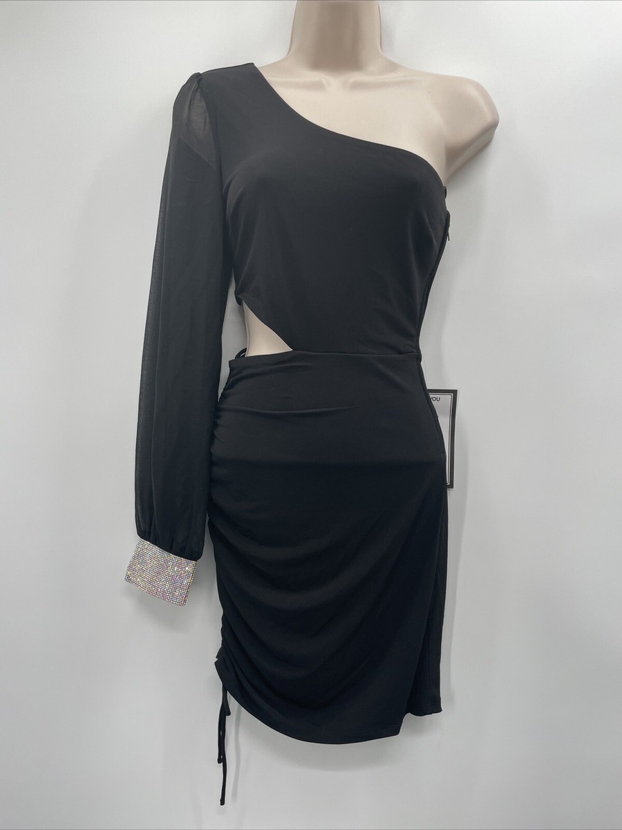 black satin cocktail dress Open-Back Mini - Paris all these words are Taller MARMO PRE Sea Women's US Size:7.5 LONG