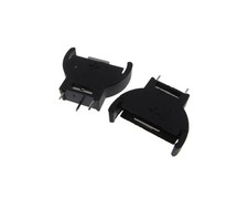 CR2032 Coin Cell Battery Holder PC Pin Black vertical - Pack of 5