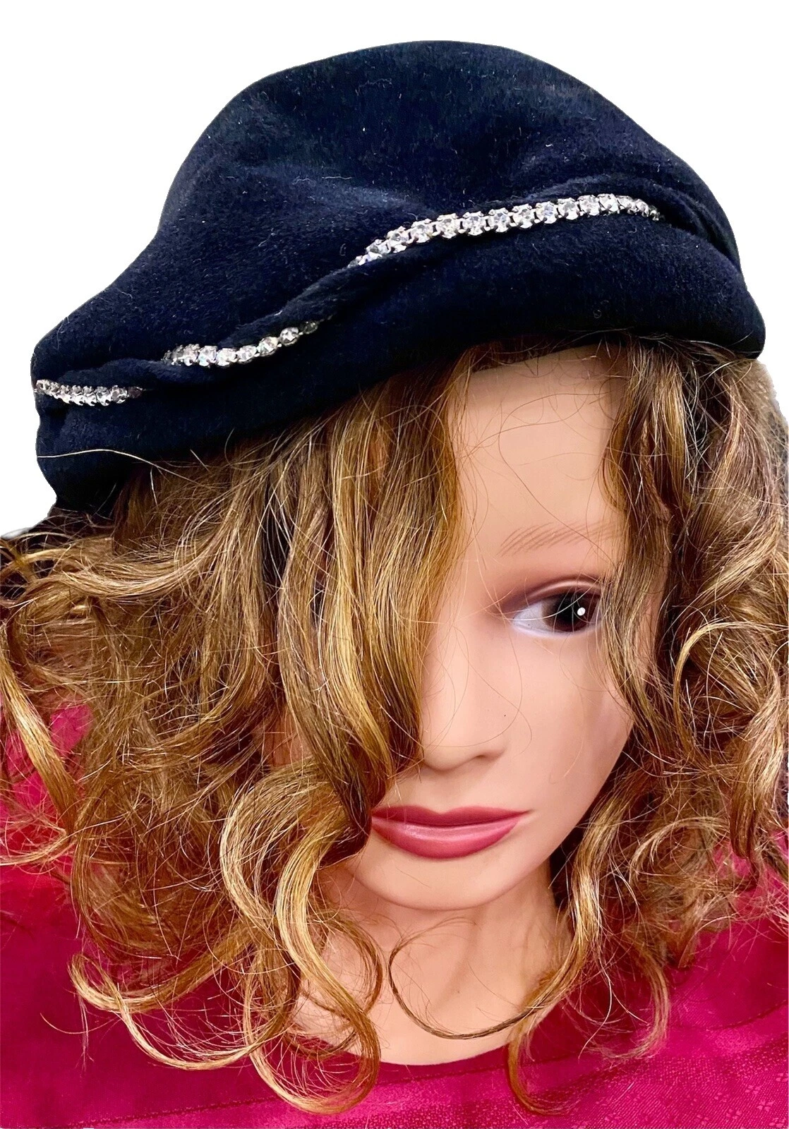 Sombreros vintage Boina de terciopelo de cóctel para Mujeres