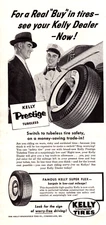 Kelly Springfield Tires Cumberland MD Tubeless Service Man Vintage Print Ad 1956