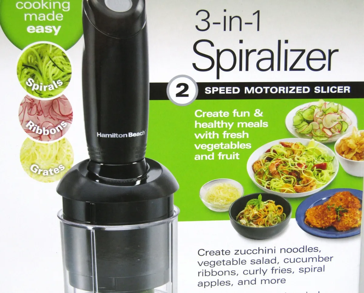 Hamilton Beach 3-in-1 Electric Spiralizer Vegetable Slicer BPA free 59998  NEW