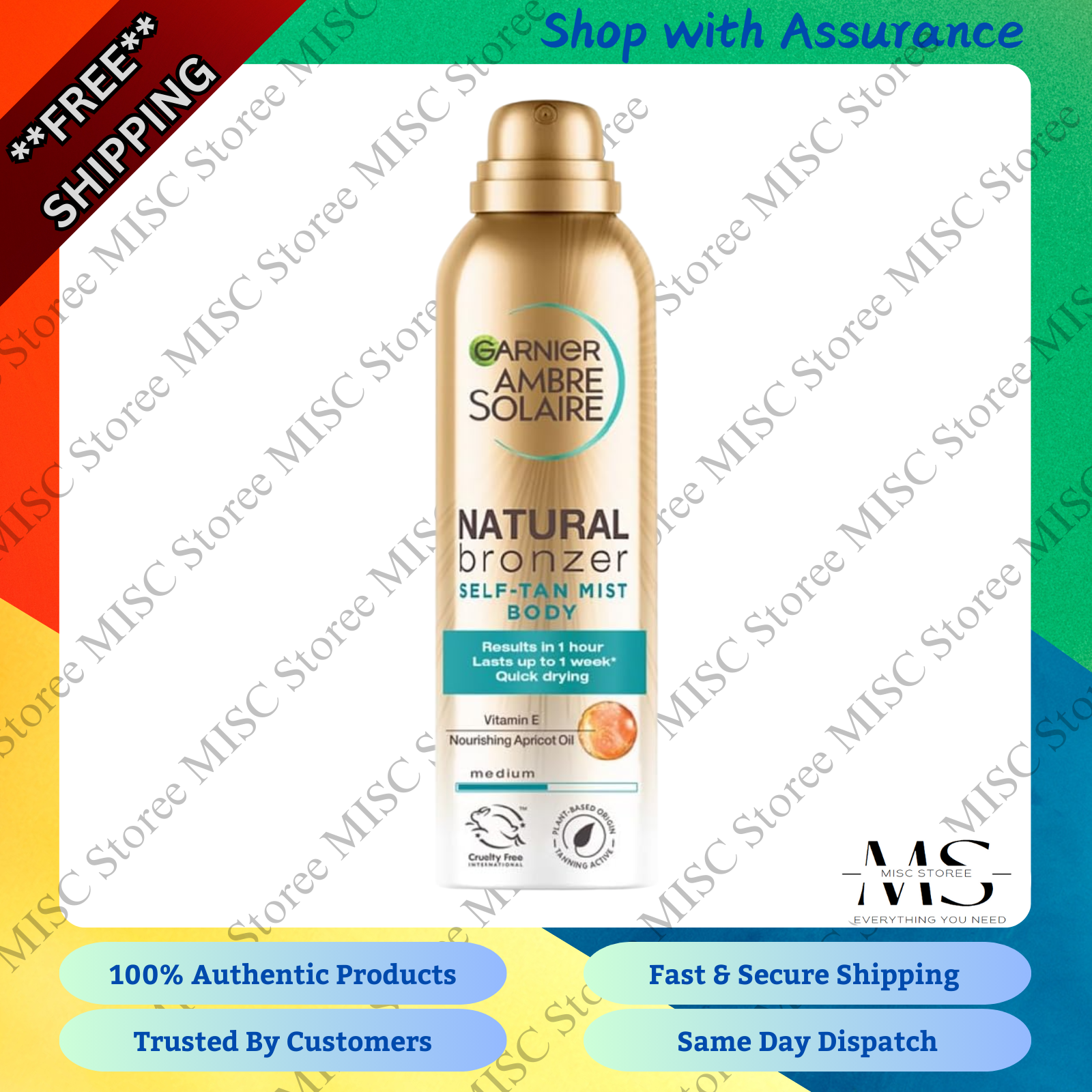 Garnier Ambre Solaire Natural Bronzer Fake Tan/Self Tanning Spray - Image 2