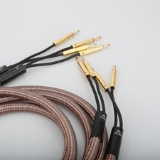 Pair Audiophile Accuphase 12AWG OCC HiFi Speaker Cable Audio Cable Banana Plug