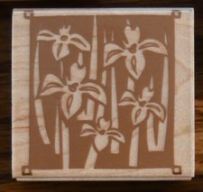 Hero Arts Poetic Irises One Flowers Garden Rubber Stamp E1770