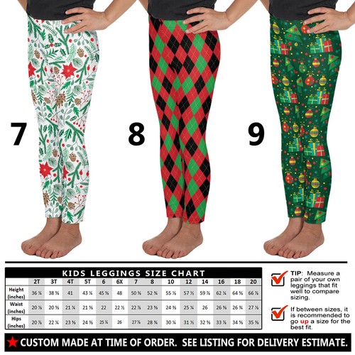 Kids Christmas Leggings #1 - Baby Girls Boys Teens Christian Holiday Santa Gift - Picture 19 of 29