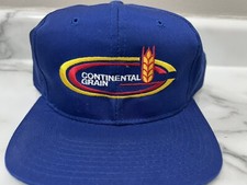 Vintage Continental Grain Blue Baseball Trucker Snap Back Hat Cap Yupoong Seed