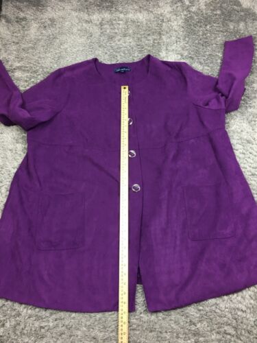 SUSAN GRAVER Jacket Woman Size 3X Plus Style Button Up Purple - Picture 7 of 11