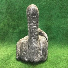 Middle Finger Concrete Stone Effect Statue Garden Rude Display Frost Resistant