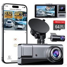 2.5k 2.5k 2.5k Three Channel Dash Cam Front And Rear Inside With Wifi 6 4k 2.5k