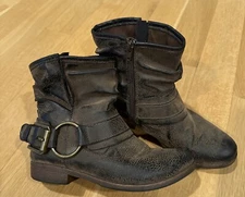 Crown Vintage Beauty Harness Slouch Boots Harness Womens 6 Brown Biker Western