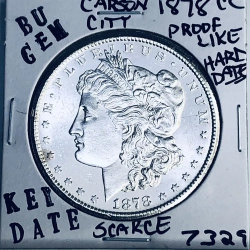 1878 CC BU GEM MORGAN SILVER DOLLAR UNC MS+++ U.S. MINT RARE KEY COIN 7329