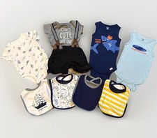 Infant Boys Size 3-6 Month Clothing and Bib Lot Size Summer Nautical Preppy