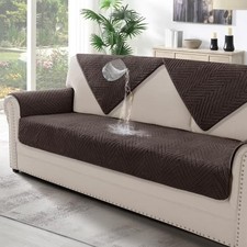 Waterproof Couch Cover for Dogs Fuzzy Pet Couch Covers for 36" x 63" Brown