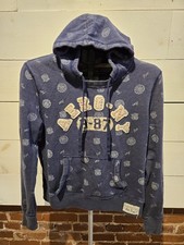 Aeropostale Women  s Pullover Hoodie   Navy Blue All-Over Print   Size XL