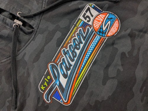 KYLE LARSON DIRT TRACK #57 3XL CAMO HOODIE SHIRT SPRINT CAR SILVA - Picture 7 of 12