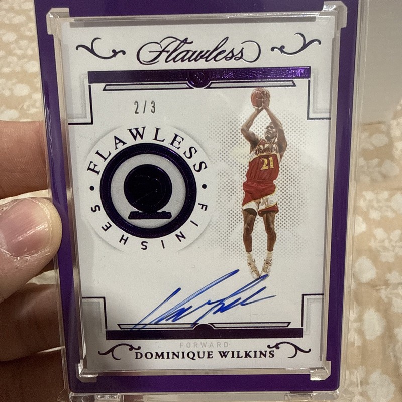 2020-21 Panini Flawless Finishes Dominique Wilkins #FIN-DOM Auto Amethyst /3