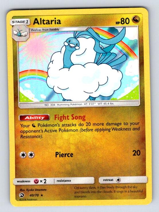 Altaria 40/70 Holo Rare Dragon Majesty Pokemon Near Mint