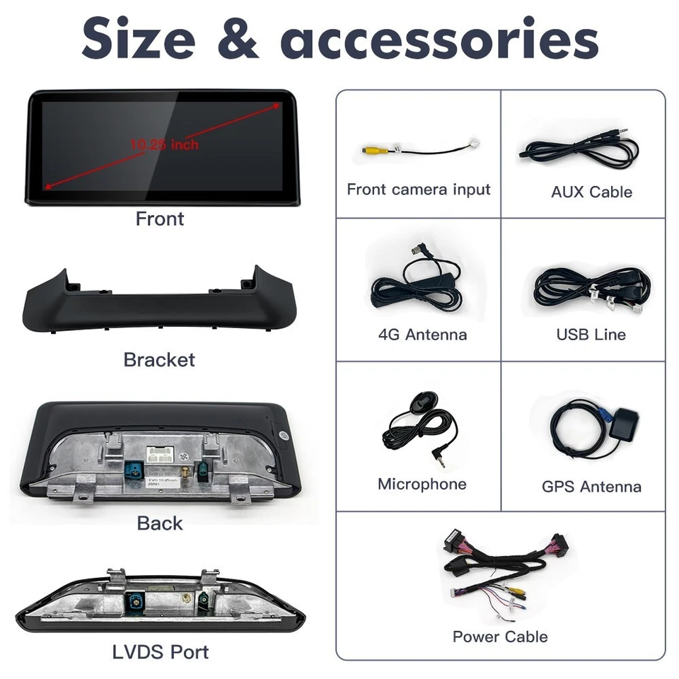 10.25" GPS Android Carplay Touch Screen Radio for BMW 3 Series F30 NBT 2013-2017 - Image 4 of 4