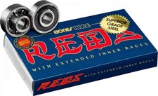 Bones Roller Skate and Skateboard Bearings - Race Reds 8mm - 8 Pack 