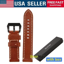 20mm 22mm 24mm Classic Genuine Leather Watch Band Strap Quick Release Wristband