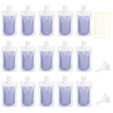 15 Pcs Travel Pouches for Toiletries, 3.4oz/100ml Leak Proof Squeeze Pouches,...