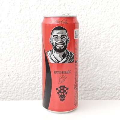 Empty FIFA World Cup 2026 Coca-Cola Zero can: Mateo Kovačić; TOP opened; Croatia