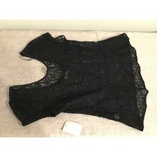 Black Lace Short Sleeve Top