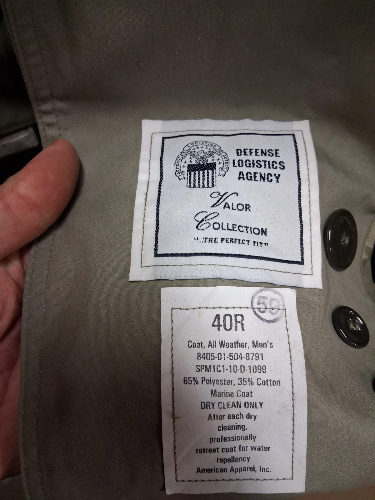 Defense Logistics Agency Valor Collection Men's Gray Long Trench Coat Belted 42 image 2
