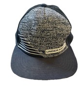 Hat Cap Under Armour Black and Gray Youth UA Snapback Ajustable Stretch EUC