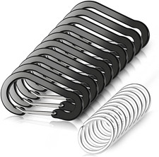 10 PCS Mini Carabiner Clips with Key Rings Aluminum D Shape Locking Carabine Key