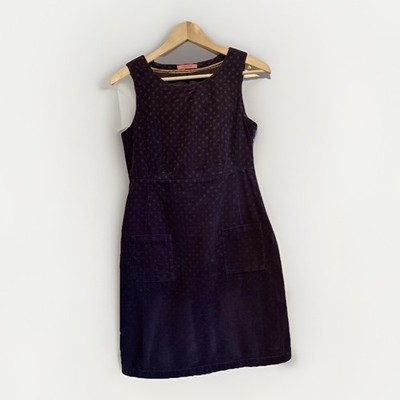 White Stuff Corduroy Polka Dot Sleeveless Dress Pockets Purple Women s UK