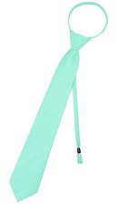 Vesuvio Napoli PreTied Men's Necktie Solid Color Mens 3 IN Aqua Green