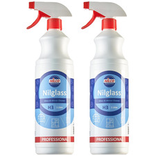 2 x Nilco Nilglass Professional H3 Glass & Mirror Cleaner 1 Litre