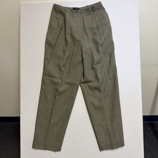 Liz Claborn Vintage 90s High Rise Pleated Pant Size 14 Black  Cream Plaid