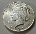 1923-P. $1 Peace Dollar Au + White, Luster Excellent Condition From A BU Tube