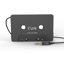 Elook Car Cassette Aux Adapter 3.5mm Audio Cable Tape for Car Stereo