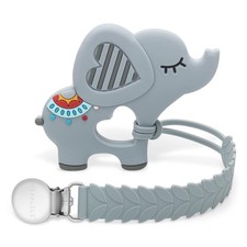 Teething Toys for Babies, Baby Teethers Silicone Teether Elephant Gray