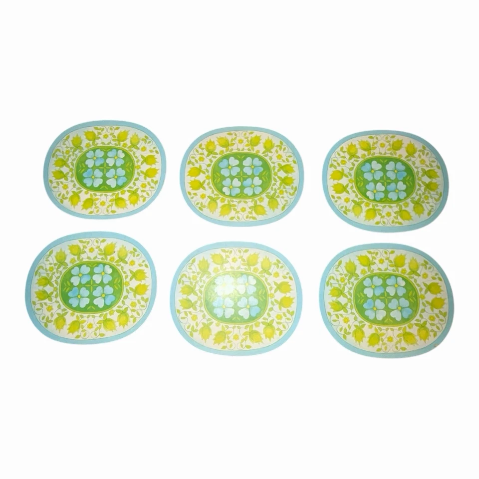 Vintage 6er Set Tischsets Floral Cottagecore 70er Jahre siehe Bilder