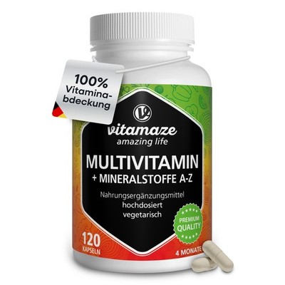 Vitamaze Multivitamin 23 Vitamine & Mineralien 120 Kapseln 4 Monate Vegetarisch